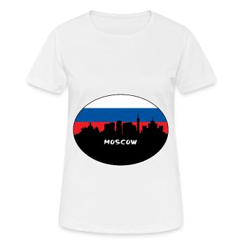 Moskau Russland Flagge Skyline Silhouette Reisen - Frauen T-Shirt atmungsaktiv - Weiß - Vorne - AI Model Female 172 dark (172cm)