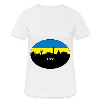 Kiev Ukraine Drapeau Skyline Silhouette Travel - T-shirt respirant Femme - blanc - Devant - AI Model Female 172 dark (172cm)