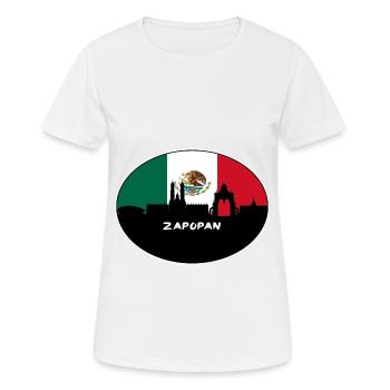 Zapopan Mexico Flag Skyline Silhouette Travel - Women's Breathable T-Shirt - white - Front - AI Model Female 172 dark (172cm)