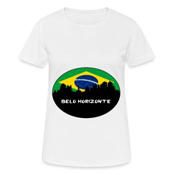 Belo Horizonte Brasilien Flagge Skyline Silhouette Trav - Frauen T-Shirt atmungsaktiv - Weiß - Vorne - AI Model Female 172 dark (172cm)