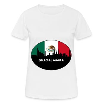 Guadalajara Mexico Flag Skyline Silhouette Travel - Women's Breathable T-Shirt - white - Front - AI Model Female 172 dark (172cm)