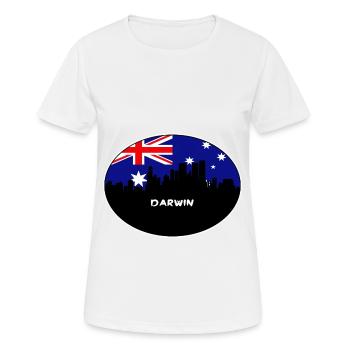 Darwin Australie Drapeau Skyline Voyage Silhouette - T-shirt respirant Femme - blanc - Devant - AI Model Female 172 dark (172cm)