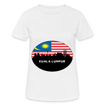 Kuala Lumpur Malaysia Flagge Skyline Silhouette Trav - Frauen T-Shirt atmungsaktiv - Weiß - Vorne - AI Model Female 172 dark (172cm)