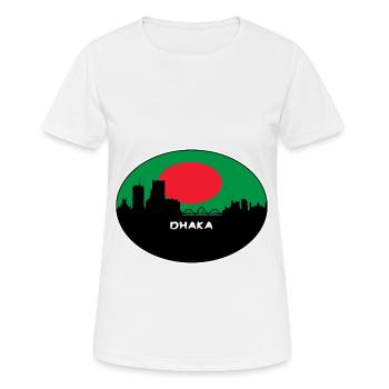 Dhaka Bangladesh Flag Skyline Silhouette Travel - Women's Breathable T-Shirt - white - Front - AI Model Female 172 dark (172cm)