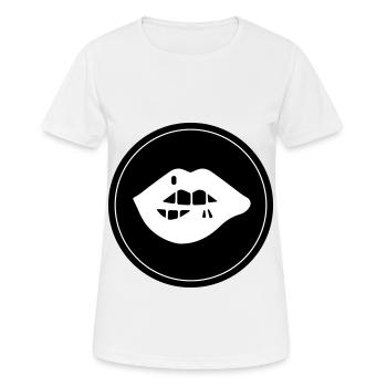 Icône pour les lèvres - T-shirt respirant Femme - blanc - Devant - AI Model Female 172 dark (172cm)
