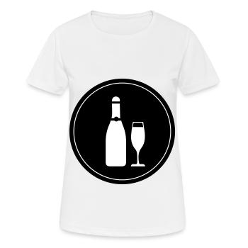 Rotwein Symbol - Frauen T-Shirt atmungsaktiv - Weiß - Vorne - AI Model Female 172 dark (172cm)