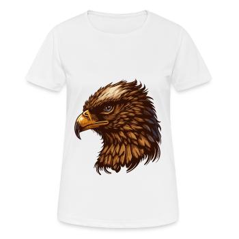 Imperial Eagle Head Cartoon Illustration - Women's Breathable T-Shirt - white - Front - AI Model Female 172 dark (172cm)