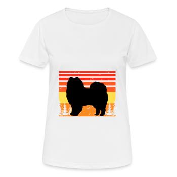 American Eskimo Dog Love Silhouette Vintage Sunset - T-shirt respirant Femme - blanc - Devant - AI Model Female 172 dark (172cm)