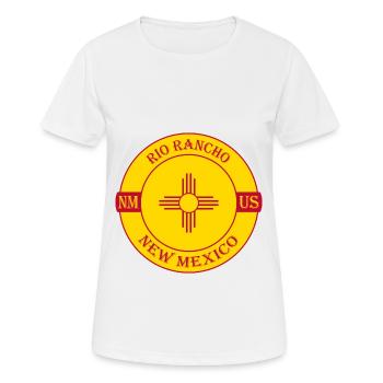 Rio Rancho Nouveau-Mexique Flag USA Badge souvenir - T-shirt respirant Femme - blanc - Devant - AI Model Female 172 dark (172cm)