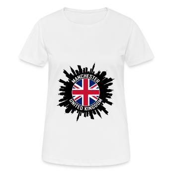 Manchester Skyline Uk Flag Souvenir de voyage - T-shirt respirant Femme - blanc - Devant - AI Model Female 172 dark (172cm)