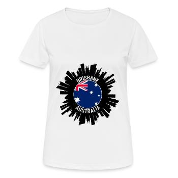 Brisbane Skyline Australia Flag Travel Souvenir - Women's Breathable T-Shirt - white - Front - AI Model Female 172 dark (172cm)