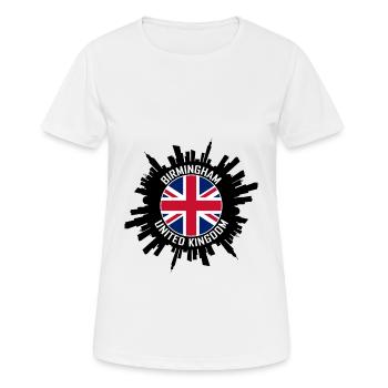 Birmingham Skyline Uk Flag Souvenir de voyage - T-shirt respirant Femme - blanc - Devant - AI Model Female 172 dark (172cm)