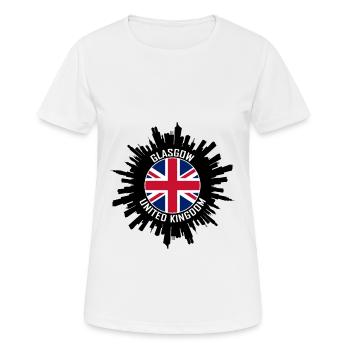 Glasgow Skyline UK Flag Souvenir de voyage - T-shirt respirant Femme - blanc - Devant - AI Model Female 172 dark (172cm)