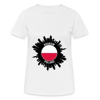 Krakau Skyline Polen Flagge Reise Souvenir - Frauen T-Shirt atmungsaktiv - Weiß - Vorne - AI Model Female 172 dark (172cm)
