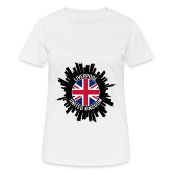 Liverpool Skyline UK Flag Souvenir de voyage - T-shirt respirant Femme - blanc - Devant - AI Model Female 172 dark (172cm)