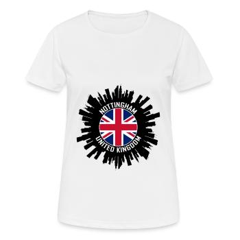 Nottingham Skyline Uk Flag Souvenir de voyage - T-shirt respirant Femme - blanc - Devant - AI Model Female 172 dark (172cm)