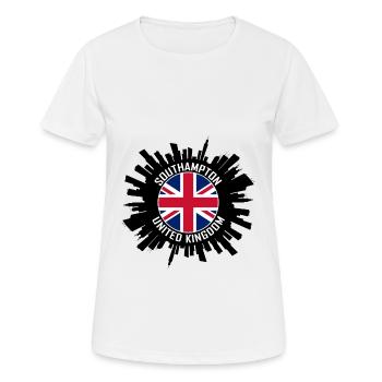 Southampton Skyline Uk Flag Souvenir de voyage - T-shirt respirant Femme - blanc - Devant - AI Model Female 172 dark (172cm)