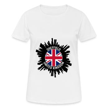Sheffield Skyline Uk Flag Souvenir de voyage - T-shirt respirant Femme - blanc - Devant - AI Model Female 172 dark (172cm)