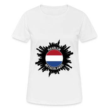 Haarlem Skyline Pays-Bas Flag Souvenir de voyage - T-shirt respirant Femme - blanc - Devant - AI Model Female 172 dark (172cm)