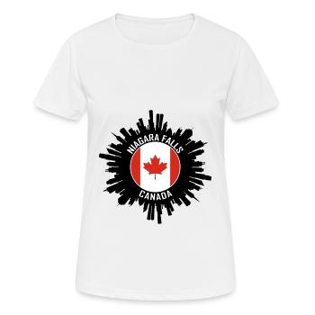 Niagara Falls Skyline Kanada Flagge Reisesouvenir - Frauen T-Shirt atmungsaktiv - Weiß - Vorne - AI Model Female 172 dark (172cm)