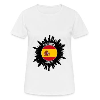Cordoba Skyline Espagne Flag Souvenir de voyage - T-shirt respirant Femme - blanc - Devant - AI Model Female 172 dark (172cm)