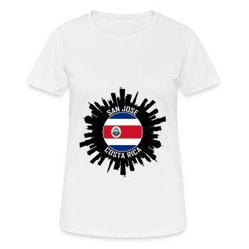 San Jose Skyline Costa Rica Flagge Reise-Souvenir - Frauen T-Shirt atmungsaktiv - Weiß - Vorne - AI Model Female 172 dark (172cm)