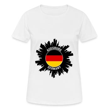 Augsbourg Skyline Allemagne Flag Souvenir de voyage - T-shirt respirant Femme - blanc - Devant - AI Model Female 172 dark (172cm)