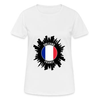 Orleans Skyline France Flag Travel Souvenir - Women's Breathable T-Shirt - white - Front - AI Model Female 172 dark (172cm)