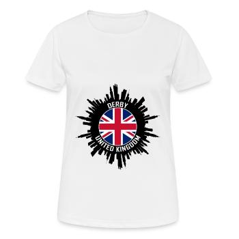 Derby Skyline Uk Flag Souvenir de voyage - T-shirt respirant Femme - blanc - Devant - AI Model Female 172 dark (172cm)