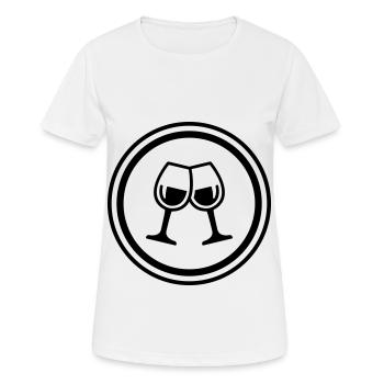 Wine glasses - Women's Breathable T-Shirt - white - Front - AI Model Female 172 dark (172cm)