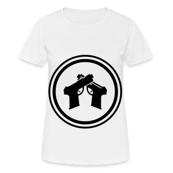 Symbole du pistolet - T-shirt respirant Femme - blanc - Devant - AI Model Female 172 dark (172cm)