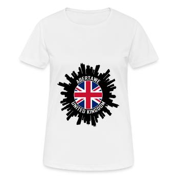 Abertawe Skyline Uk Flag Souvenir de voyage - T-shirt respirant Femme - blanc - Devant - AI Model Female 172 dark (172cm)