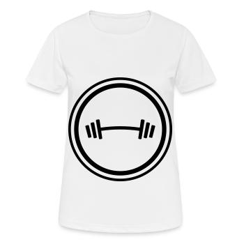 Hantel Gewichte Fitness - Frauen T-Shirt atmungsaktiv - Weiß - Vorne - AI Model Female 172 dark (172cm)