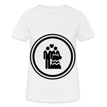 Couple mariage mariage couple - T-shirt respirant Femme - blanc - Devant - AI Model Female 172 dark (172cm)