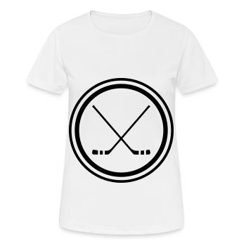 Ice hockey sticks - Women's Breathable T-Shirt - white - Front - AI Model Female 172 dark (172cm)