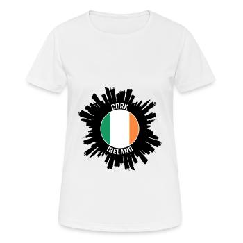 Cork Skyline Irland Flagge Reise-Souvenir - Frauen T-Shirt atmungsaktiv - Weiß - Vorne - AI Model Female 172 dark (172cm)