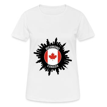 Richmond Skyline Canada Flag Travel Souvenir - Women's Breathable T-Shirt - white - Front - AI Model Female 172 dark (172cm)