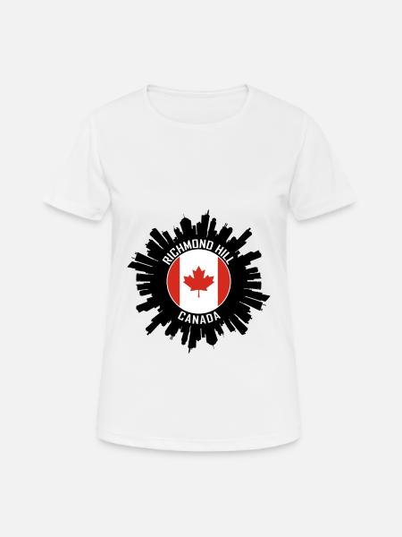 Richmond Hill Skyline Canada Flag Souvenir de voyage - T-shirt respirant Femme - blanc