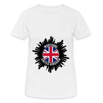 Worthing Skyline Uk Flag Souvenir de voyage - T-shirt respirant Femme - blanc - Devant - AI Model Female 172 dark (172cm)