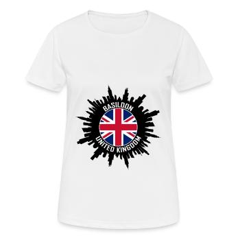 Basildon Skyline Uk Flag Souvenir de voyage - T-shirt respirant Femme - blanc - Devant - AI Model Female 172 dark (172cm)