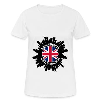 Bournemouth Skyline Uk Flag Souvenir de voyage - T-shirt respirant Femme - blanc - Devant - AI Model Female 172 dark (172cm)