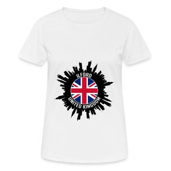 Ilford Skyline Uk Flag Souvenir de voyage - T-shirt respirant Femme - blanc - Devant - AI Model Female 172 dark (172cm)