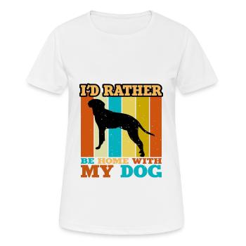 Braque Saint Germain Dog Silhouette Retro Coucher de soleil - T-shirt respirant Femme - blanc - Devant - AI Model Female 172 dark (172cm)