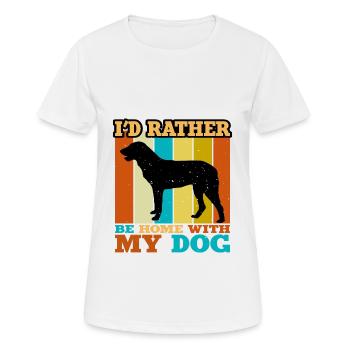 Cao De Castro Laboreiro Hund Silhouette Retro Sonne - Frauen T-Shirt atmungsaktiv - Weiß - Vorne - AI Model Female 172 dark (172cm)