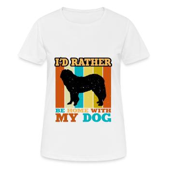 Chien de berger du Caucase Silhouette Rétro Coucher de soleil - T-shirt respirant Femme - blanc - Devant - AI Model Female 172 dark (172cm)