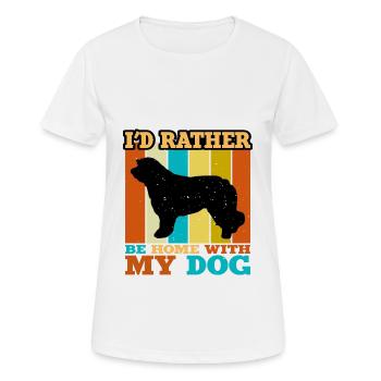 Katalanische Schäferhündin Hundeliebhaber Silhouette Retro Sonnenuntergang - Frauen T-Shirt atmungsaktiv - Weiß - Vorne - AI Model Female 172 dark (172cm)