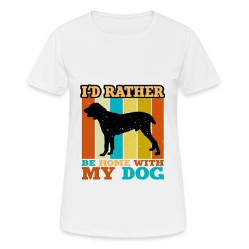 Chien de berger d’Asie centrale Silhouette Rétro Coucher de soleil - T-shirt respirant Femme - blanc - Devant - AI Model Female 172 dark (172cm)