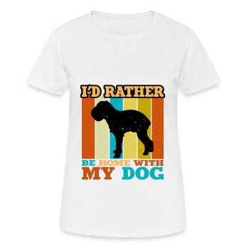Griffon Bruxellois Dog Silhouette Retro Sunset - T-shirt respirant Femme - blanc - Devant - AI Model Female 172 dark (172cm)