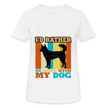 Kai Ken Dog Lover Silhouette Vintage Sunset - T-shirt respirant Femme - blanc - Devant - AI Model Female 172 dark (172cm)