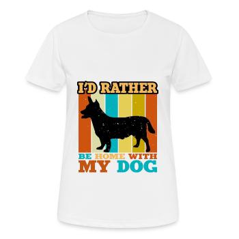 Lancashire Heeler Hund Liebe Silhouette Retro Sonnenuntergang - Frauen T-Shirt atmungsaktiv - Weiß - Vorne - AI Model Female 172 dark (172cm)